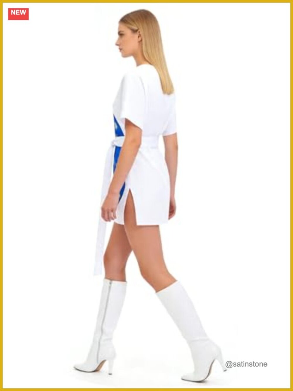 70s Retro Disco Costume Dress with Belt Halloween Party - Picture 3 of 6